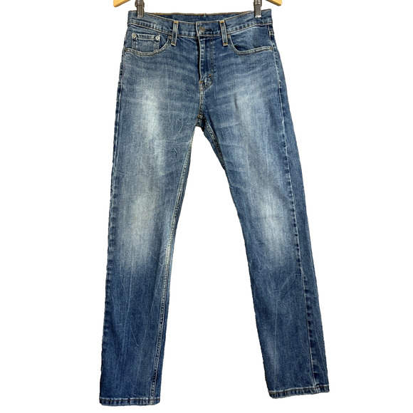 Levis 502 Jeans Mens 29x32 (29x30 actual) Blue Stretch Denim Slim Fit - Picture 1 of 13